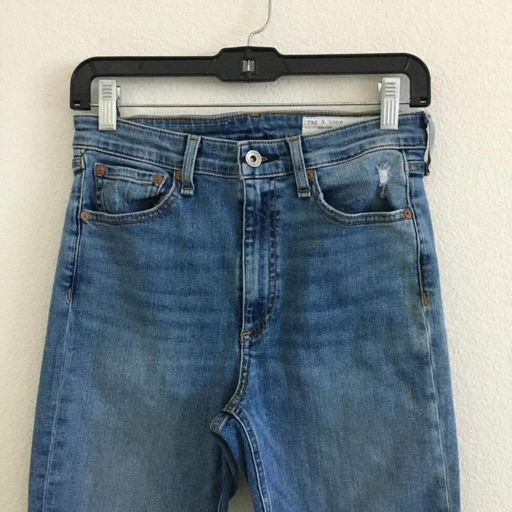rag & bone NINA High-Rise Ankle Skinny Womens 27 Blue Denim Jean Stretch